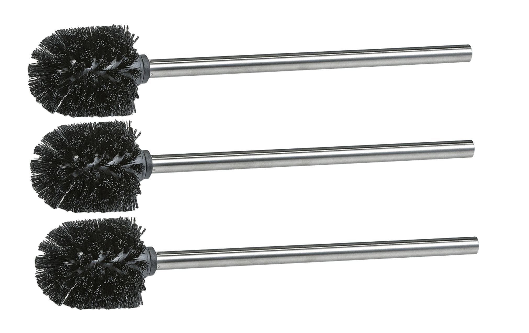 Zeller Ersatz WC-Bürste 3er Set Edelstahl, Schwarz