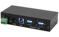 EXSYS EX-11244HMS, 4-Ports USB3.2gen1 HUB 15KV ESD Schutz für Wand + DIN-Rail Montage