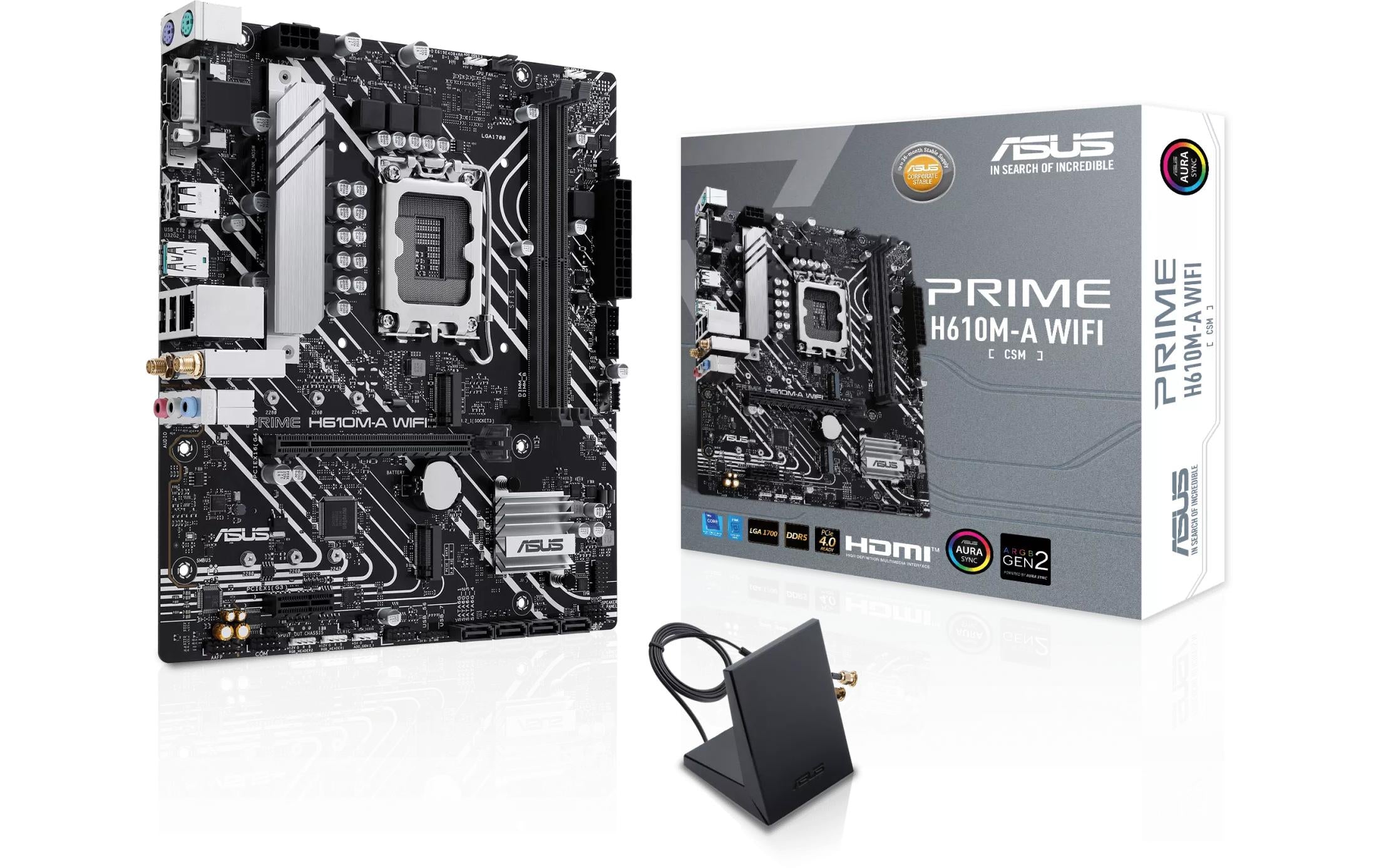 ASUS PRIME H610M-A WIFI, mATX LGA1700, 2x DDR5, PCI-E 4.0