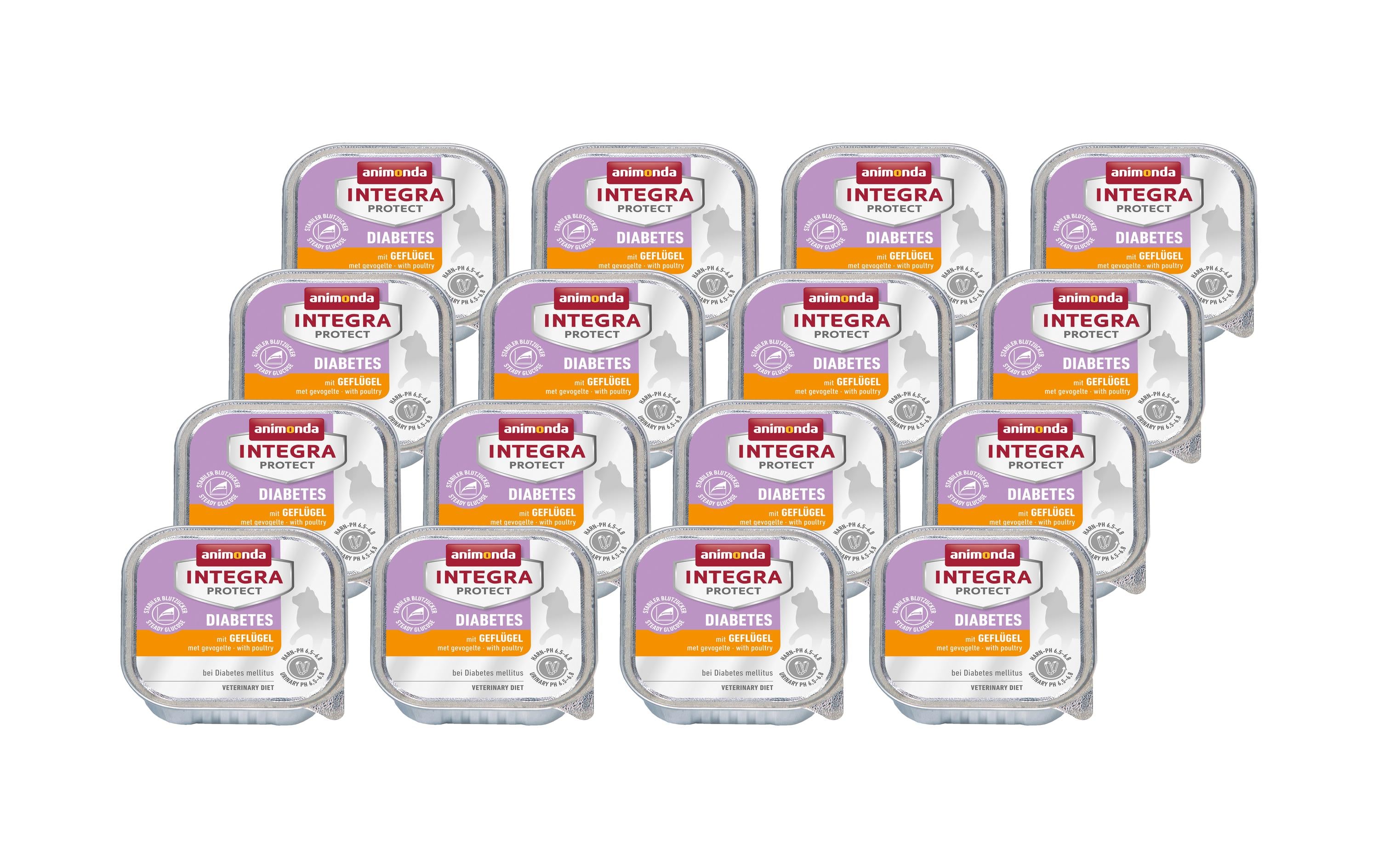 animonda Nassf. INTEGRA Diabetes KIT mit Geflügel, 16x100g