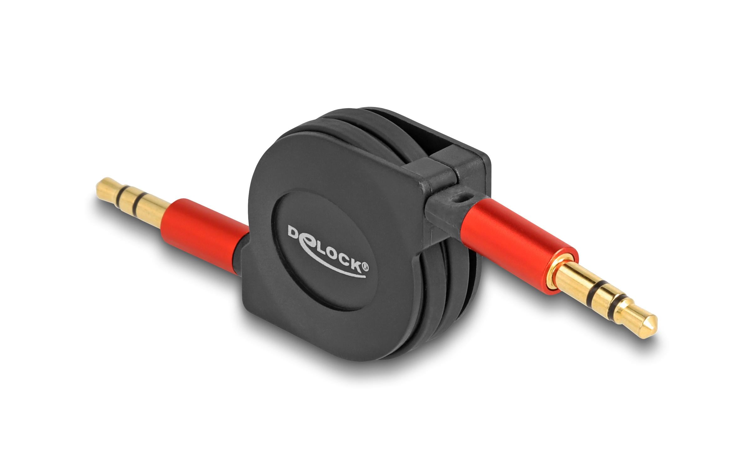 Delock Audio Aufrollkabel 3.5mm 3 Pin Klinkenstecker/Klinkenstecker, 90cm