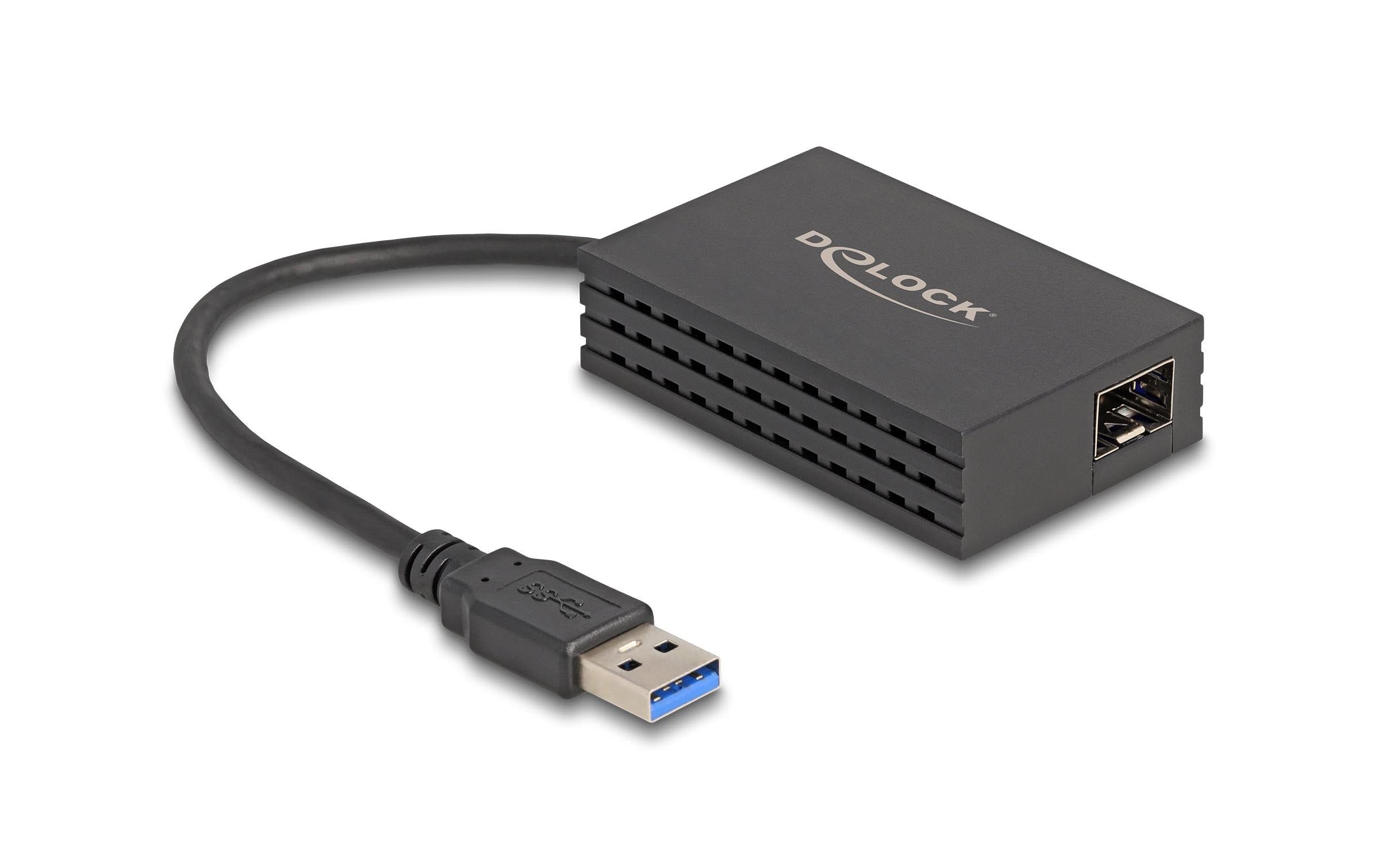 Delock USB Typ-A zu 1x SFP Gigabit LAN bis zu 1000 Mbps Gigabit, schwarz