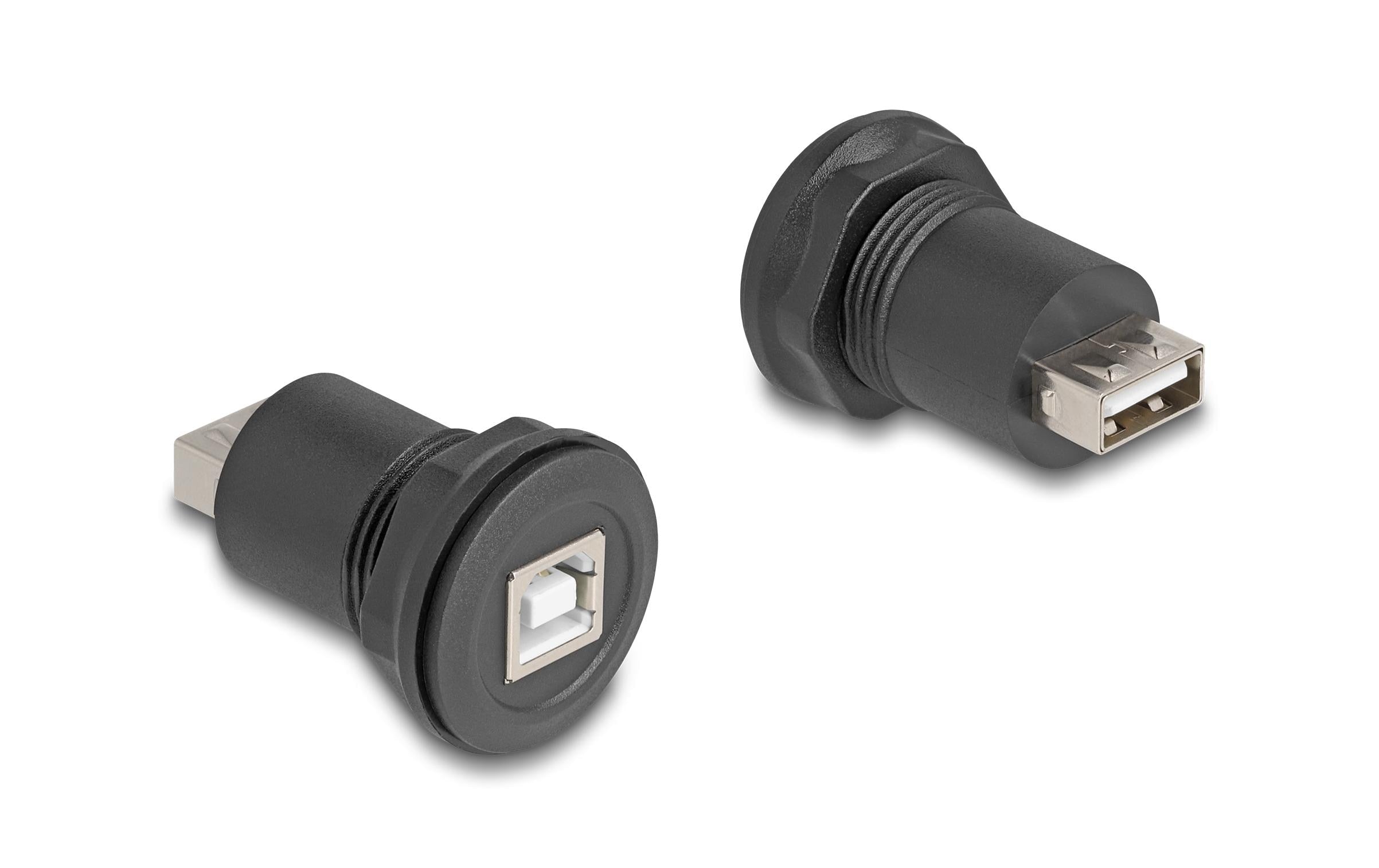 Delock USB2.0 Typ-B zu USB Typ-A Einbaubuchse, schwarz