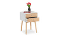 relaxdays Nachttisch mit 2 Schubladen MDF/Kiefer, 60 x 40 x 40 cm  (HxBxT)