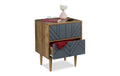 relaxdays Nachttisch mit 2 Schubladen MDF, 59,5 x 48 x 39,5 cm (HxBxT)