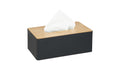 relaxdays Kosmetiktuchbox Bambus PP/Bambus, Schwarz