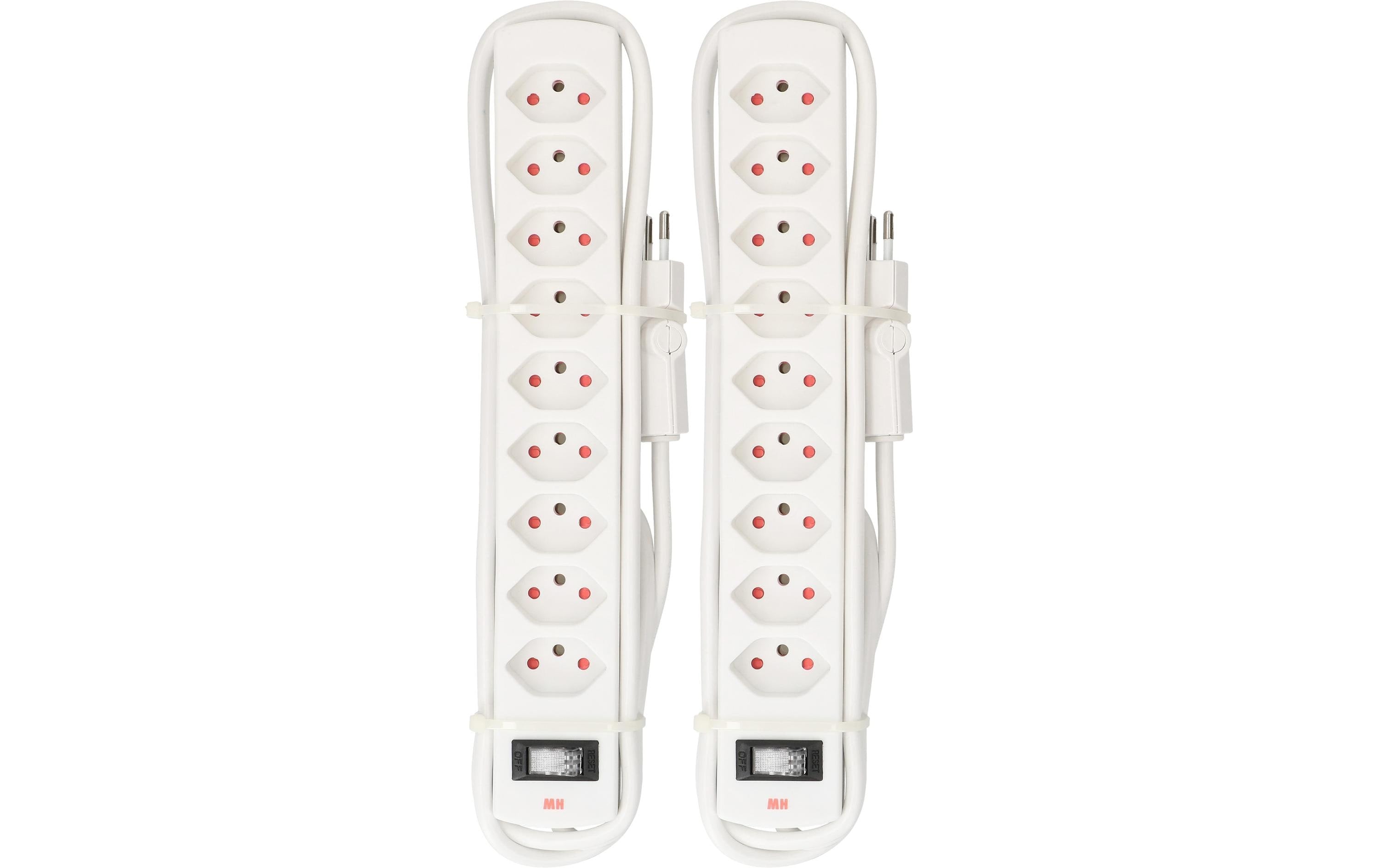 Max Hauri Doppelpack Steckdosenleiste Safety Line, 9xT13, weiss