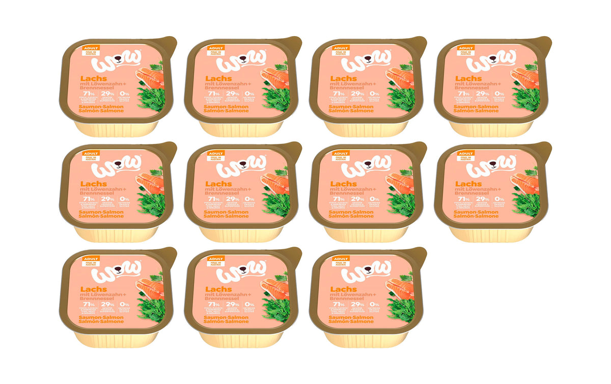 WOW Nassfutter Adult Lachs Schale, 11 x 150 g