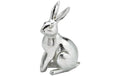 G. Wurm Dekofigur Hase 12cm Silber Polyresin, 8x12x6cm