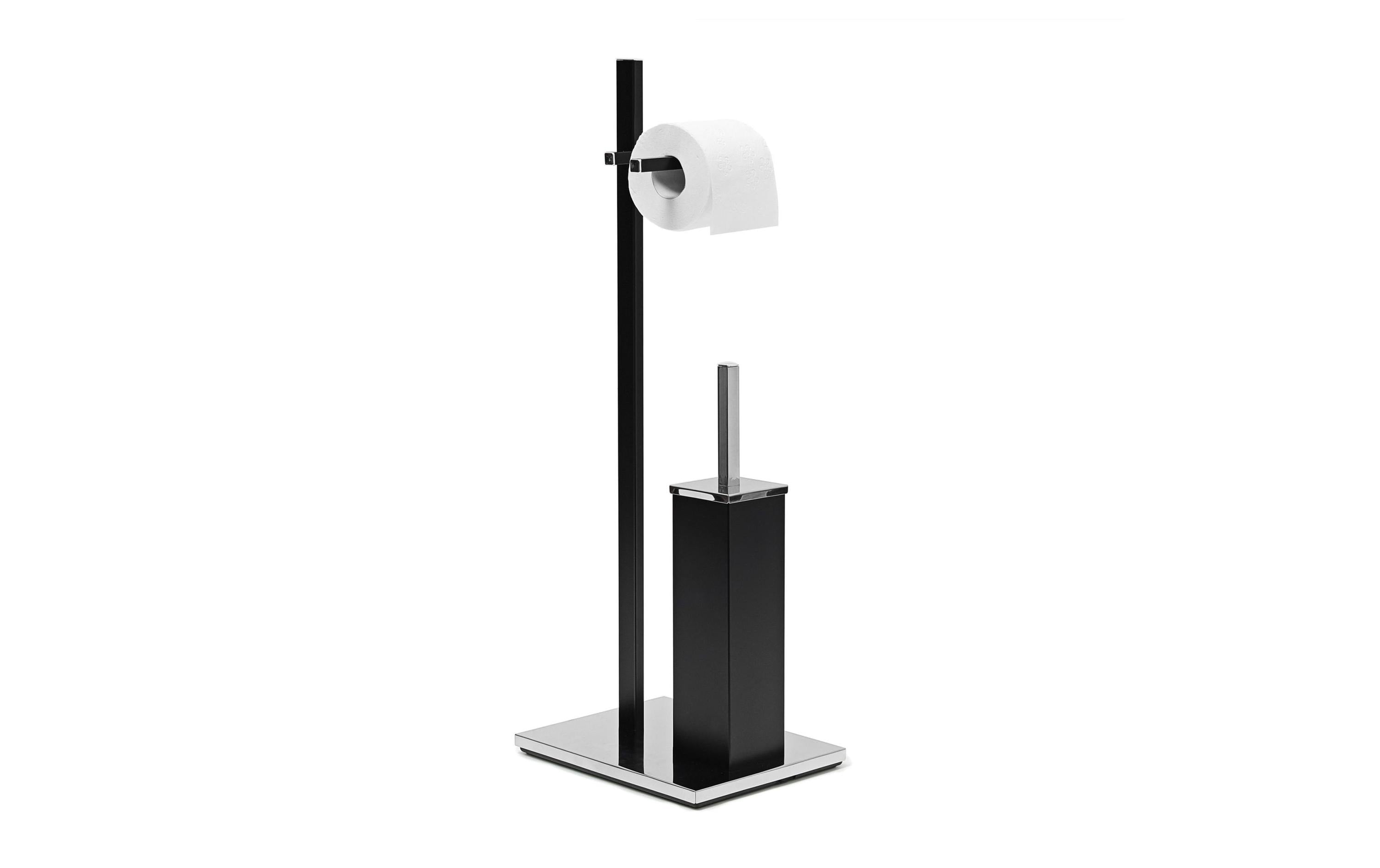 relaxdays Toilettengarnitur PP/Stahl, Schwarz matt