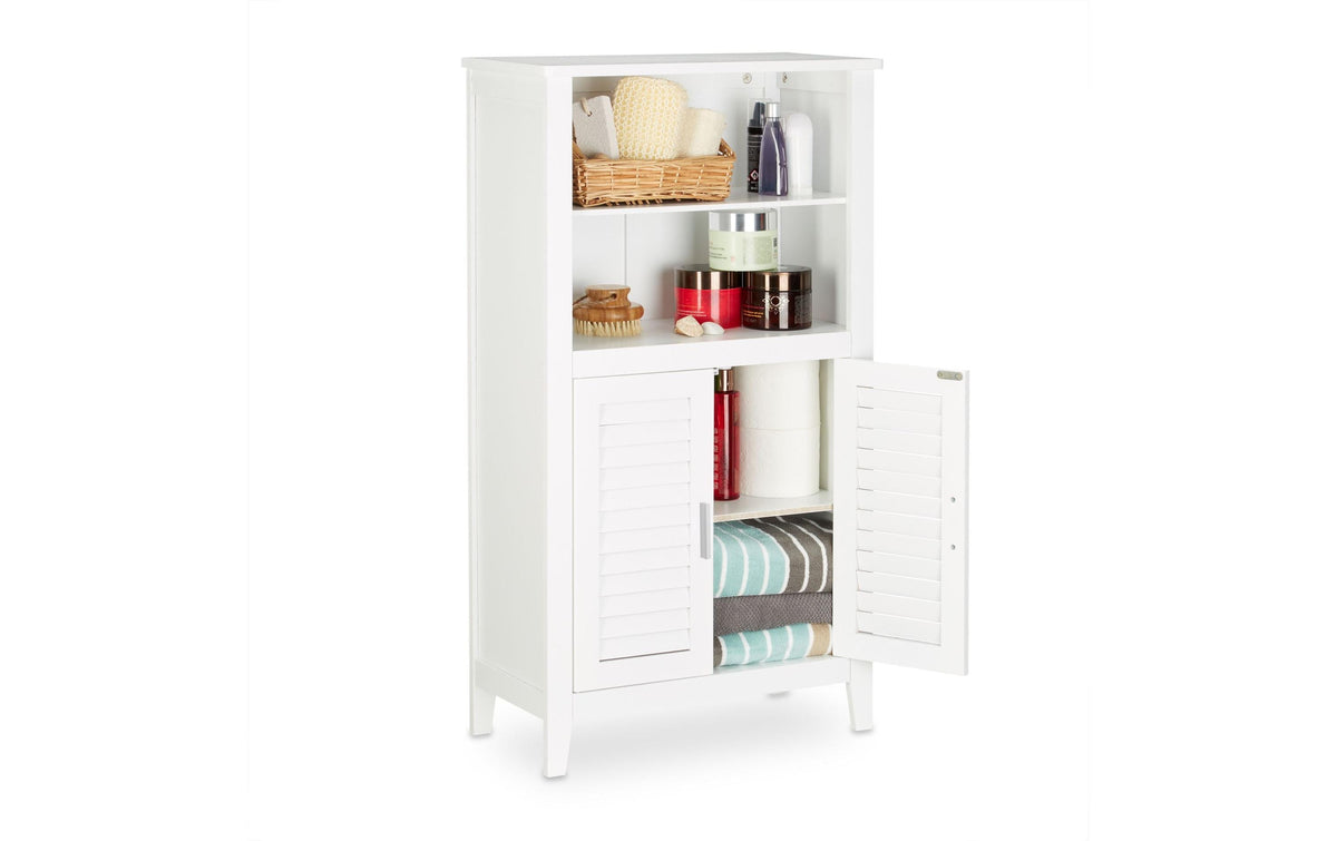 relaxdays Badzimmerschrank Lamell MDF, 92 x 50 x 25.5 cm (HxBxT)