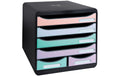 Exacompta Schubladenbox Big-Box Maxi Aquarel, 6 Schublade schwarz glossy aquarel
