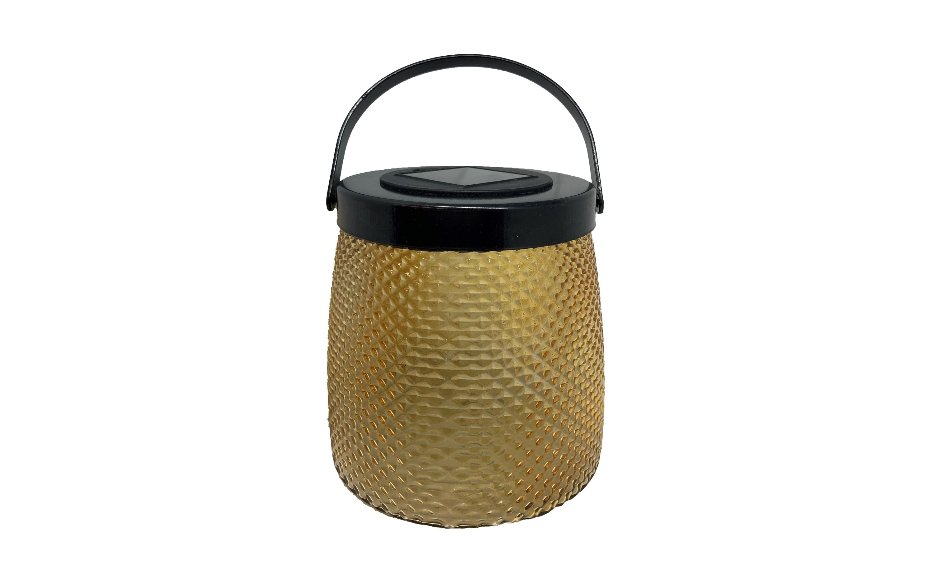 Dameco LED Solar Windlicht orange 1 LED warmweiss, 14x14x15.2 cm