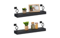 relaxdays Wandregal 2er Set MDF/Eisen, 13 x 48 x 12 cm (HxBxT)