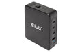 Club 3D, Ladegerät 140W GaN-Technologie 1x USB Typ A, 3x USB Typ C, PD