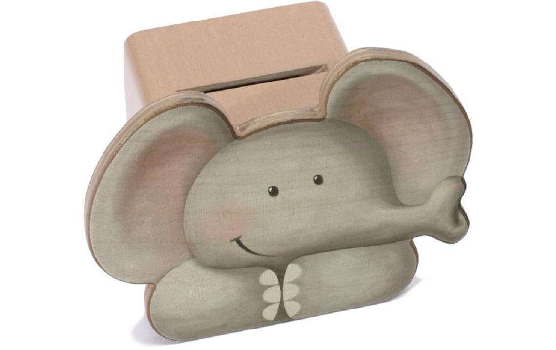 Weizenkorn Spardose Elefant Holz, 13x13x9 cm (BxHxT)