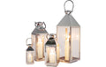 Kare Laternen-Set Giardino 4-teilig Edelstahl/Metall/Glas, Silber