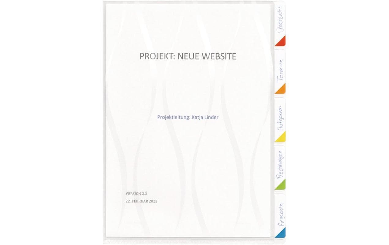 Kolma Sichtmappen mit Unterteilungen A4 KolmaFlex 5 Tabs, farblos