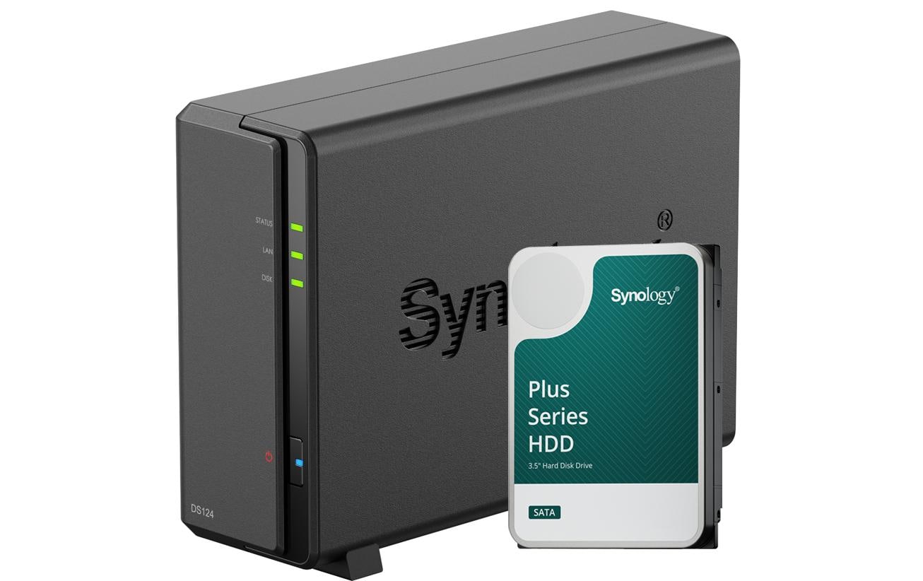 Synology DS124, 1-bay NAS inkl. 1x 8TB HDD Synology Plus HAT33x