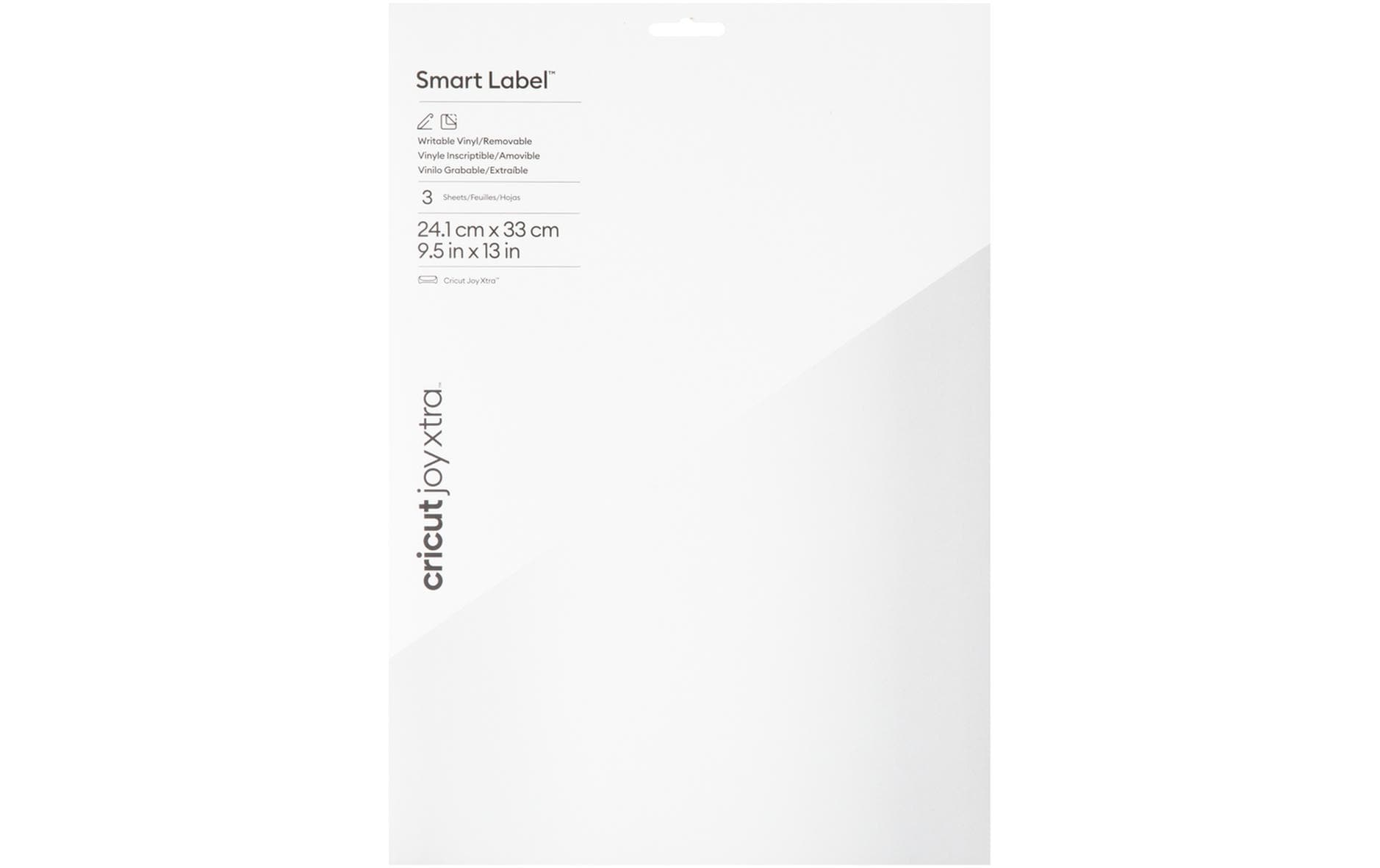 Cricut Vinylfolie Joy Xtra Smart ablösbar beschreibbar, 24 x 33 cm, Weiss