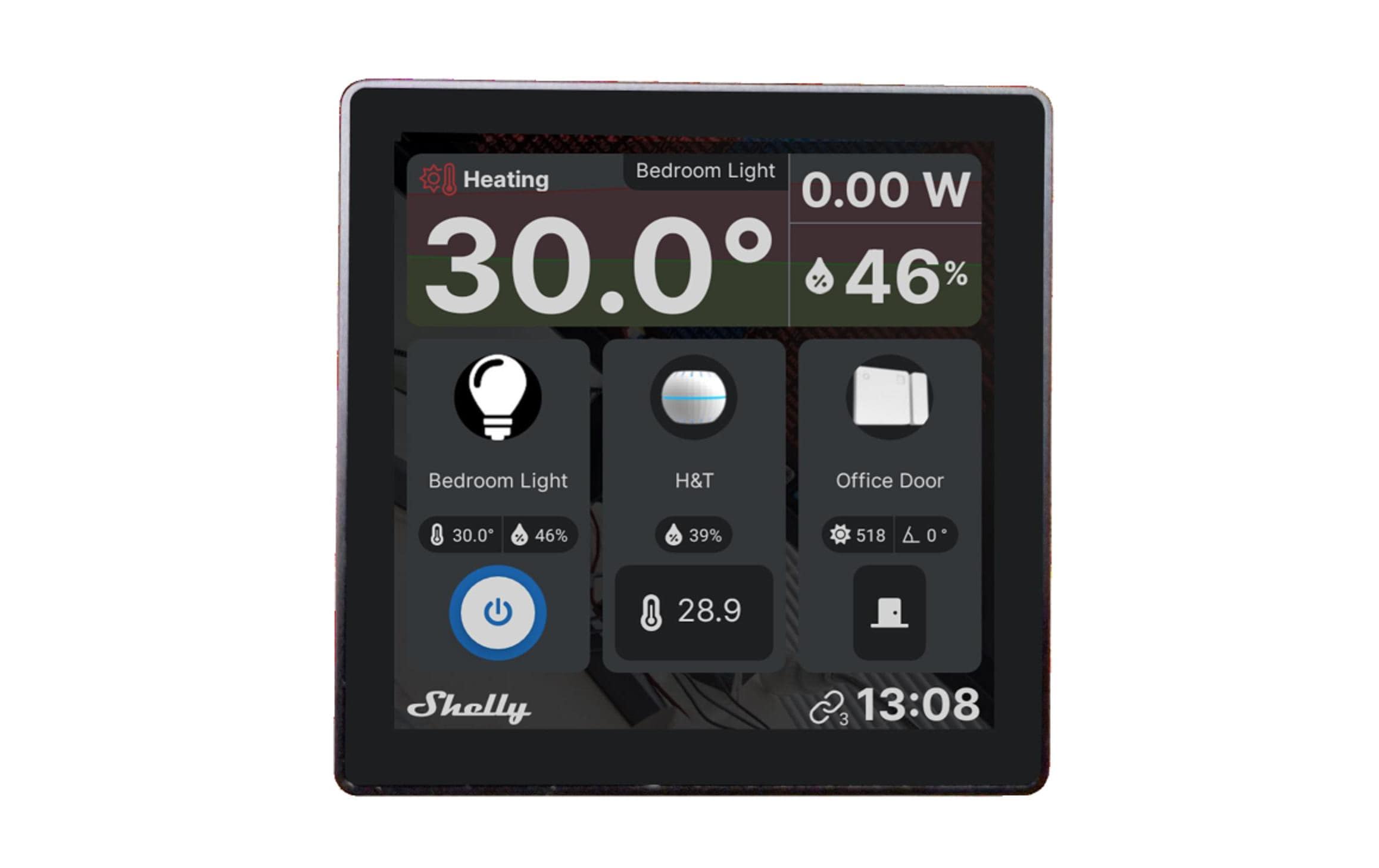 Shelly Android Wall Display black Touchscreen, Scenen, Steuern von Geräten