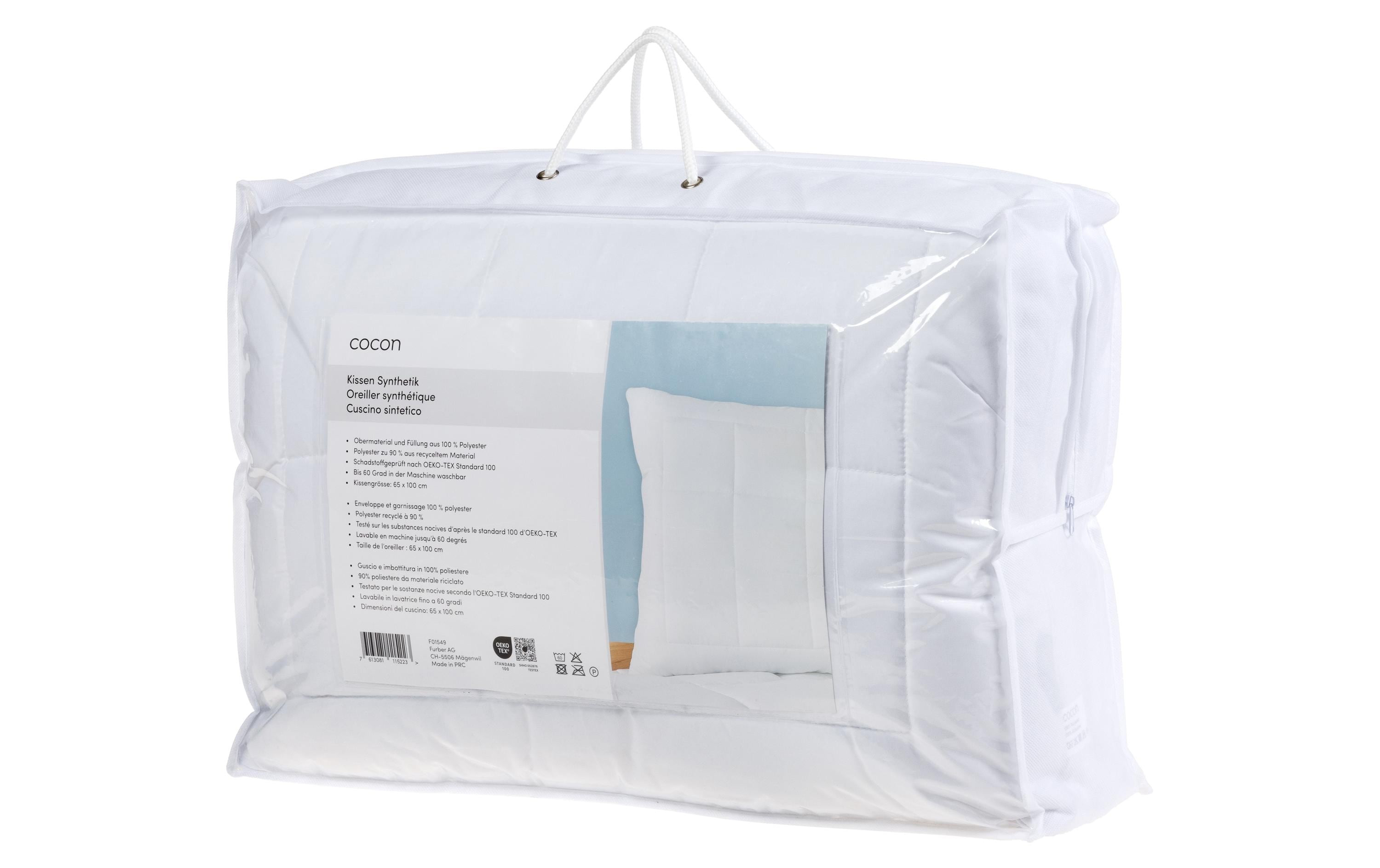 COCON Kissen Synthetik 65x100cm Weiss, 100% Polyester