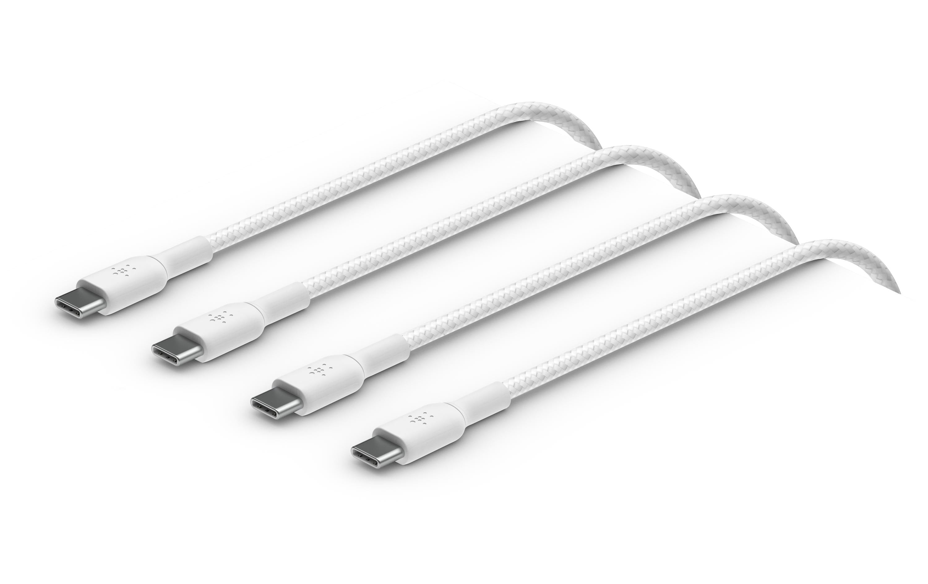 Belkin USB-C/USB-C 2.0, Doppelpack, 1m Weiss, geflochtenes PVC