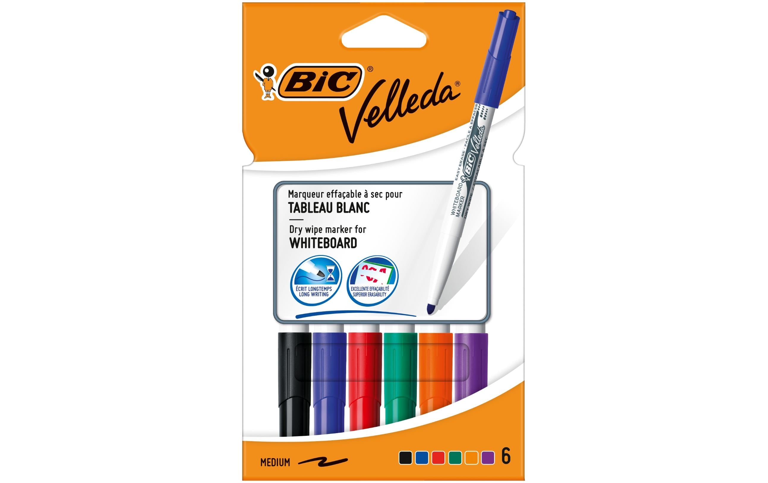 Bic Velleda 1741 Whiteboard Marker Assortiert, 6er Pack, 1.4 mm