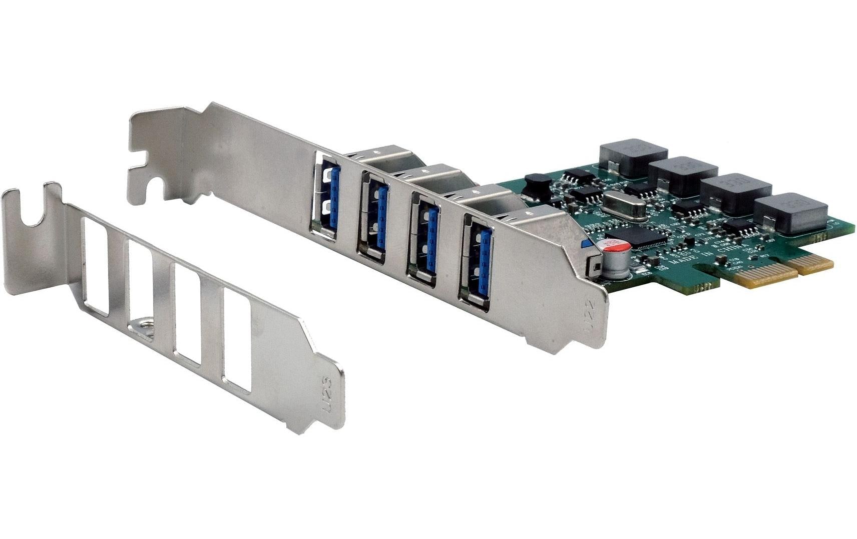 EXSYS EX-11194, 4-Port USB3.2gen1 Karte mit Self Power, 3A (Renesas)