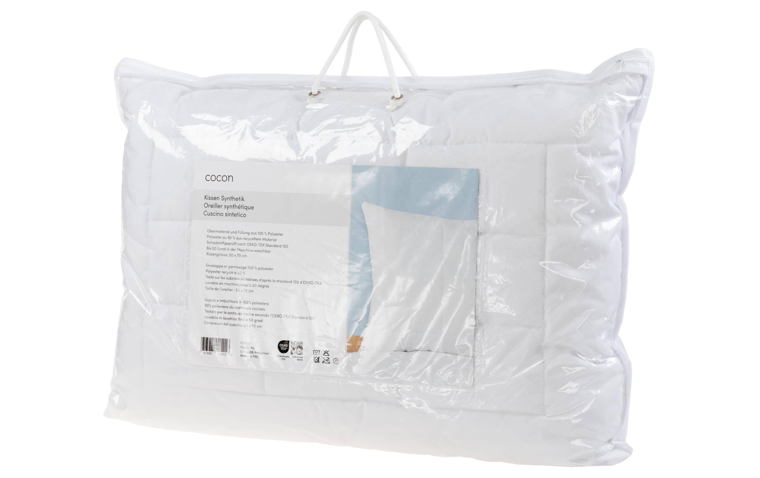 COCON Kissen Synthetik 50x70cm Weiss, 100% Polyester
