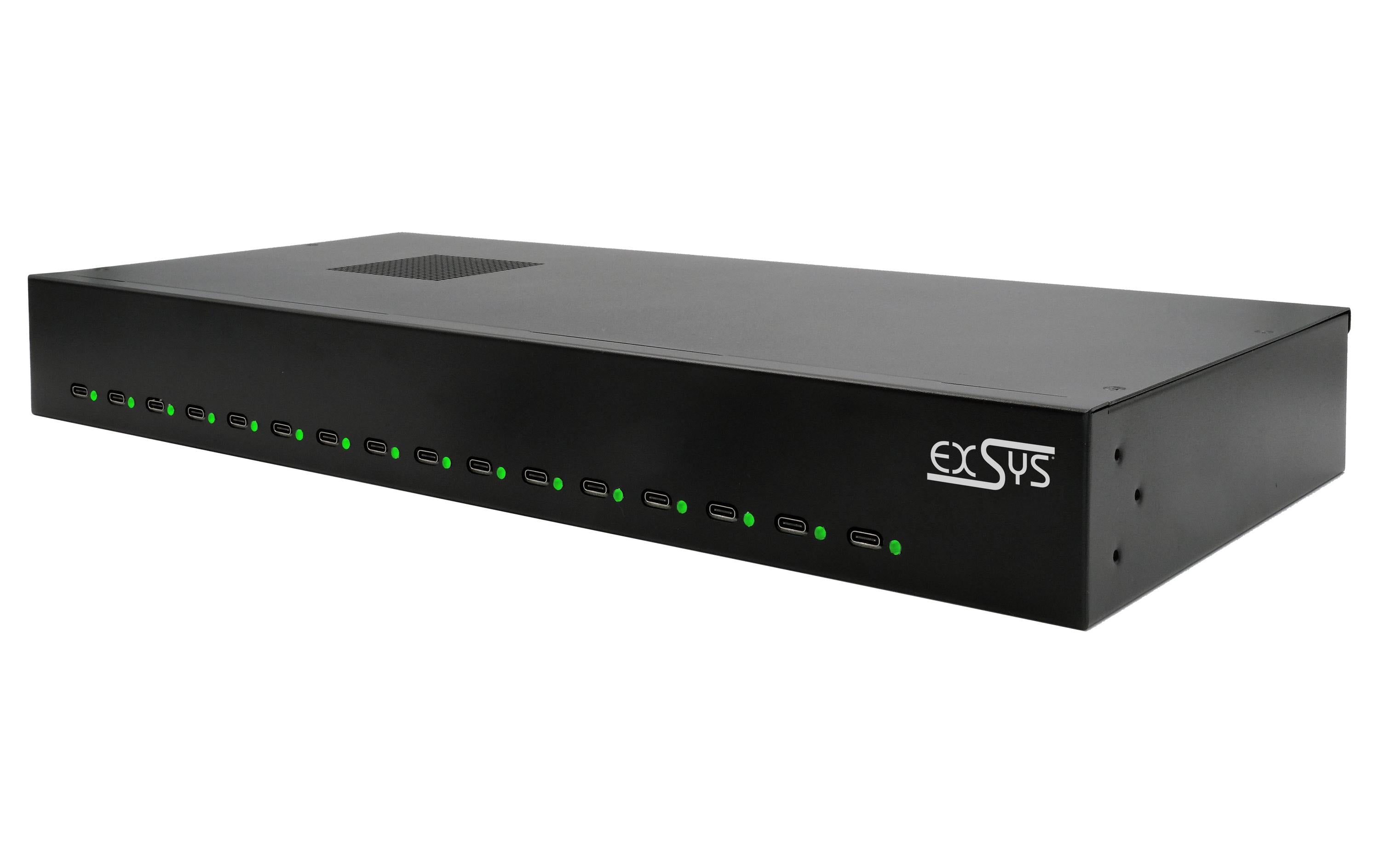 EXSYS EX-11016, 16-Port USB-C High Power Ladestation 480W