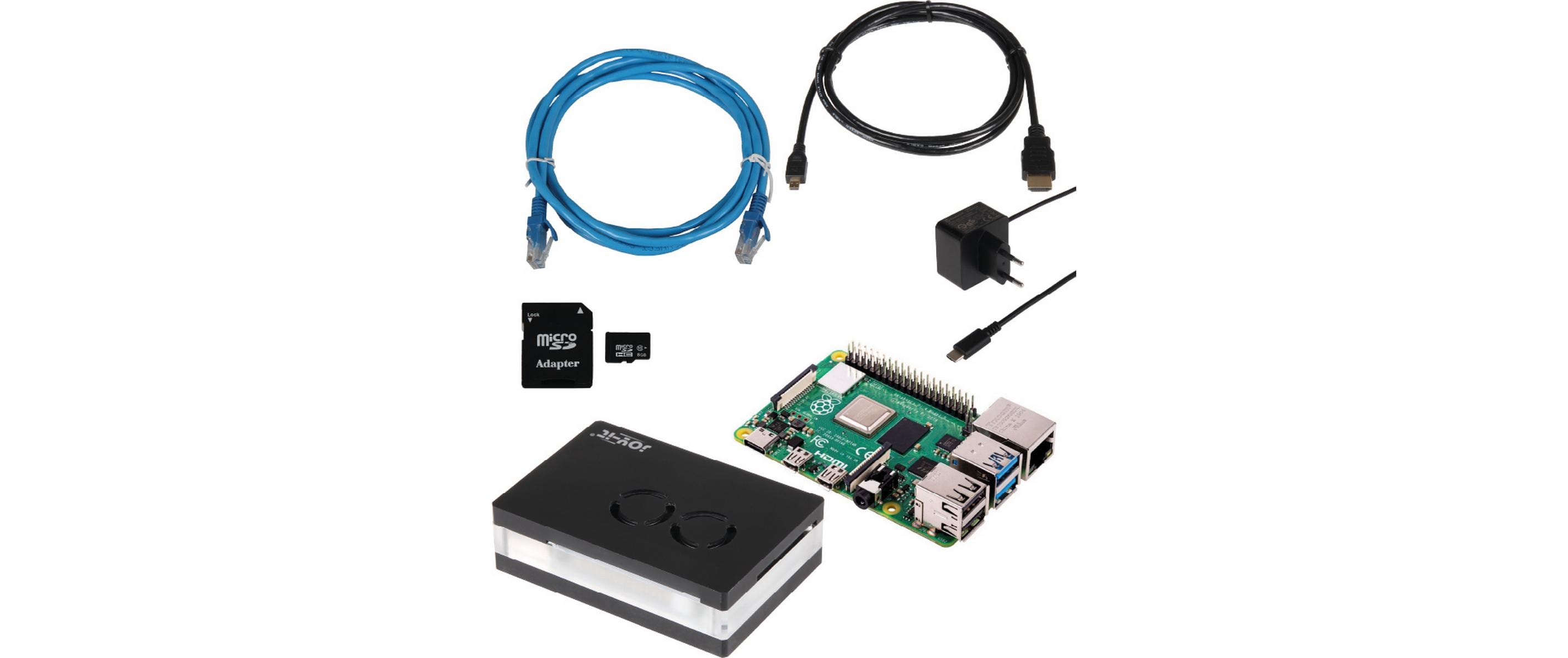 Raspberry Pi 4B 8GB Set Pi 4B, 8GB, 32GB SD, PSU, Case, HDMI, LAN