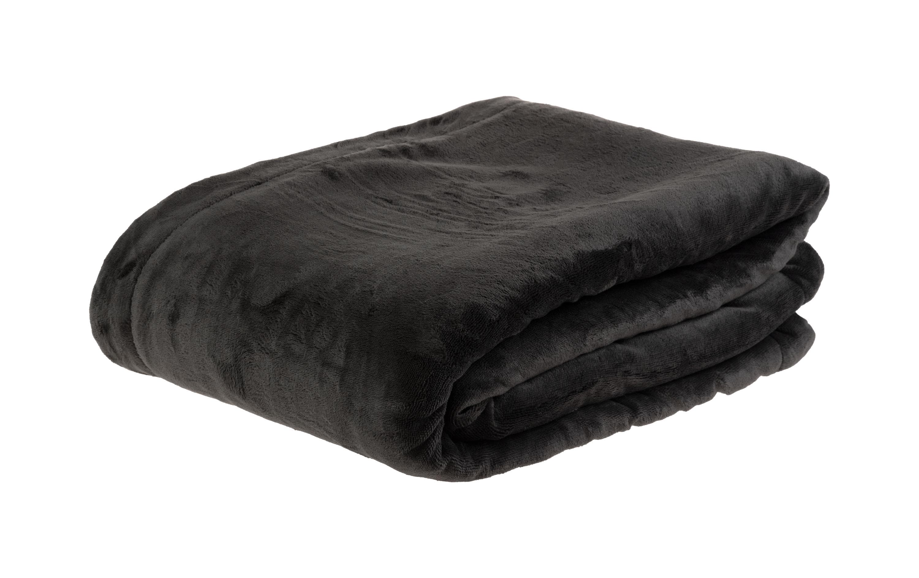 COCON Fleecedecke Sherpa Anthrazit-Weiss 150x200cm, 100% Poylester