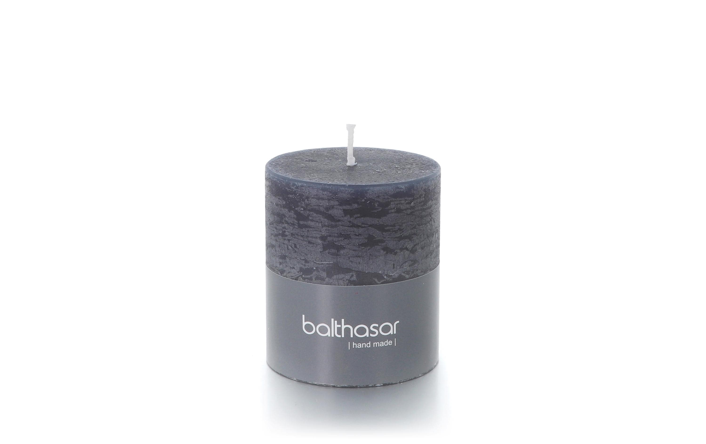 balthasar Zylinderkerze Rustico, Grau 7x8 cm (DxH), Brenndauer 35h