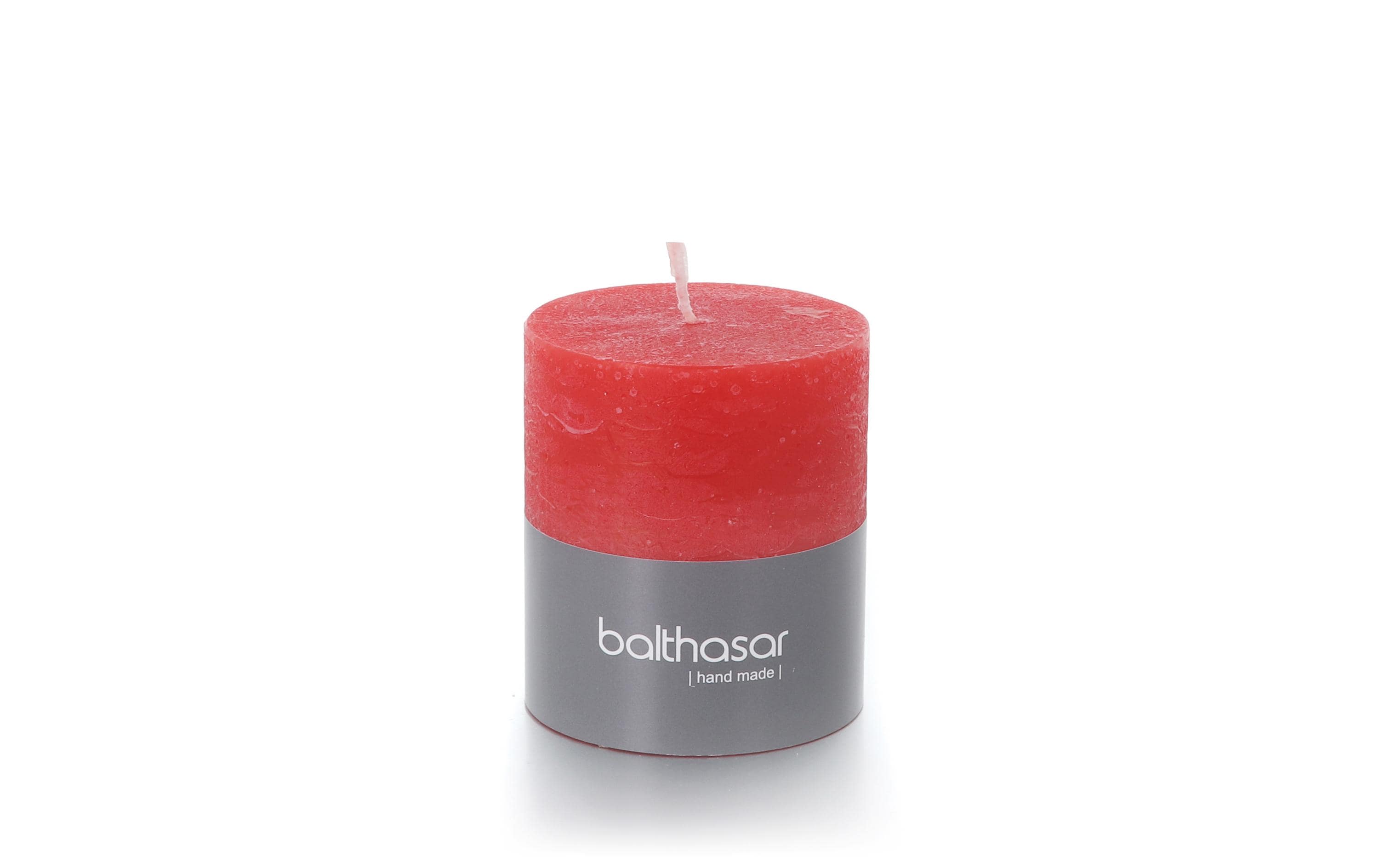 balthasar Zylinderkerze Rustico, Rot 7x8 cm (DxH), Brenndauer 35h