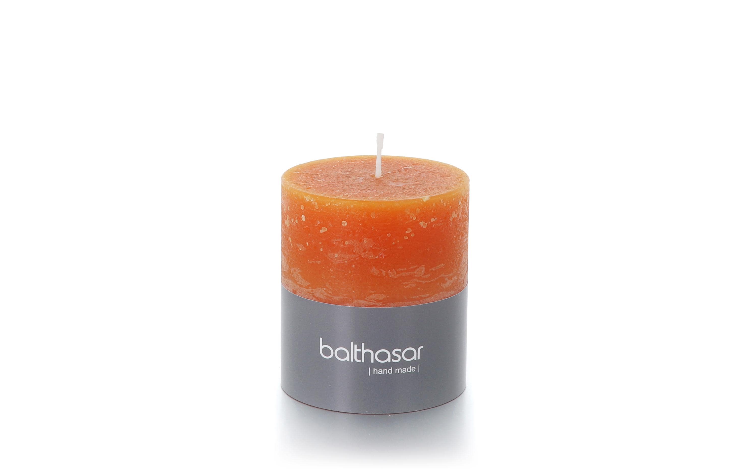 balthasar ZylinderkerzeRustico,Kürbisorange 7x8 cm (DxH), Brenndauer 35h