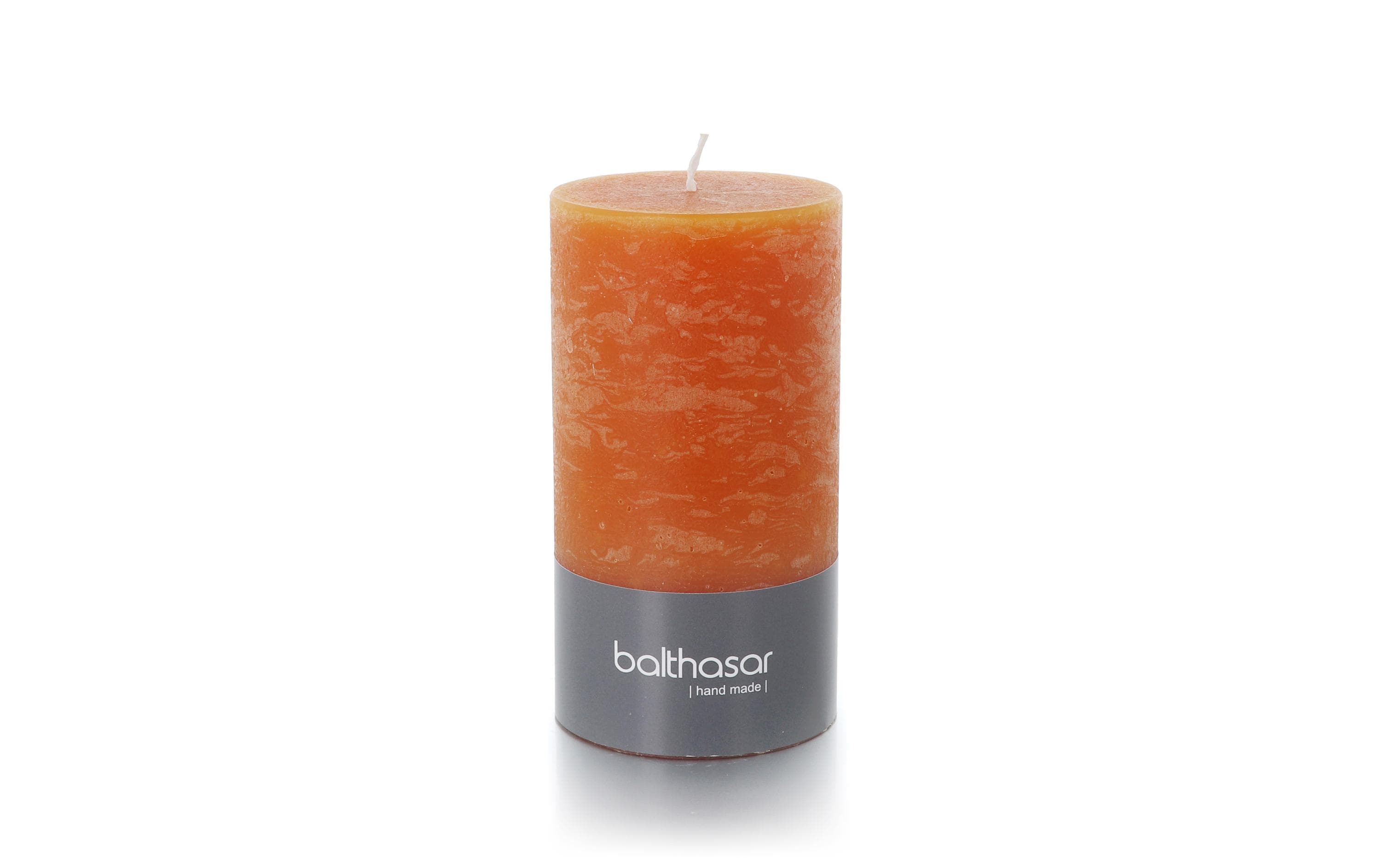 balthasar ZylinderkerzeRustico,Kürbisorange 7x13 cm (DxH), Brenndauer 60h