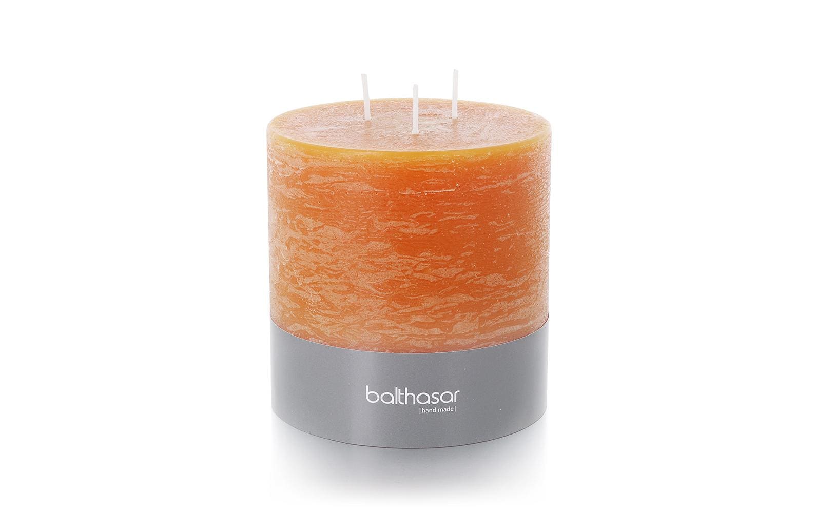 balthasar Zylinderkerze Rustico, 3-Dochte Kürbisorange, 12x12 cm (DxH)