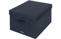 Leitz Fabric Aufbewahrungsbox mit Deckel Samtgrau, 2er Pack, faltbar, mittel