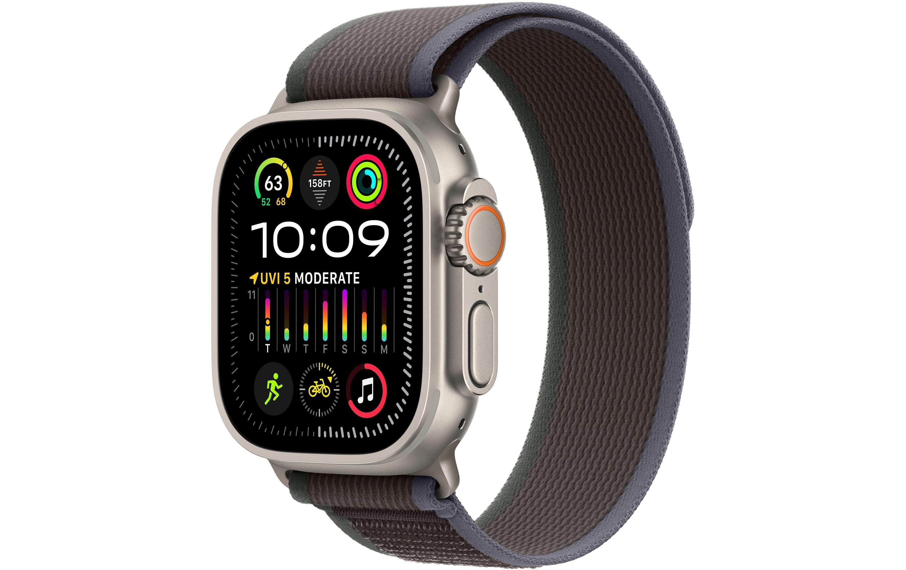 Apple Watch Ultra 2 GPS & Cell 49 Titan mit Blue/Black Trail Loop - M/L