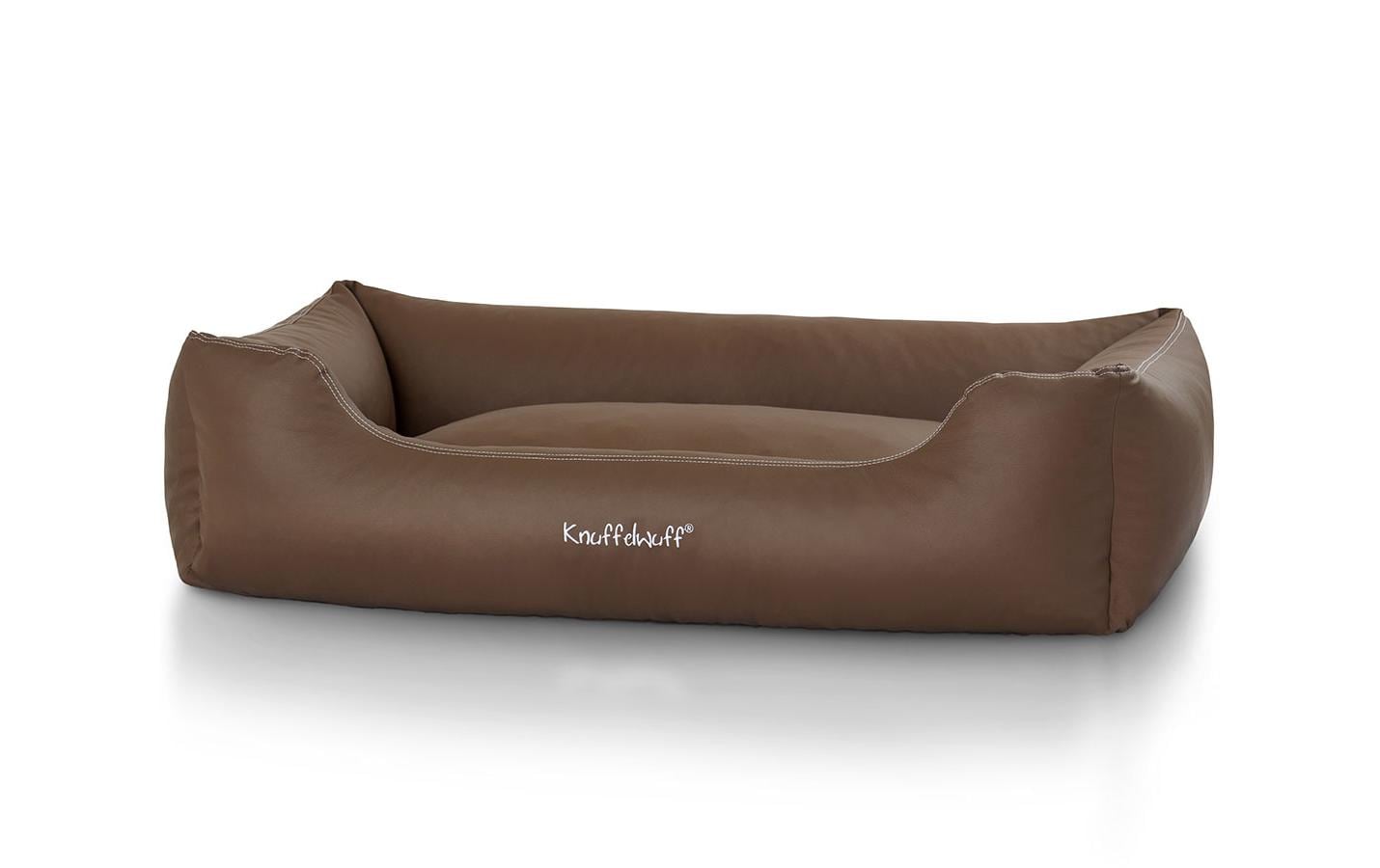 Knuffelwuff Kunstleder Bett Sidney XXL 120x85cm, braun