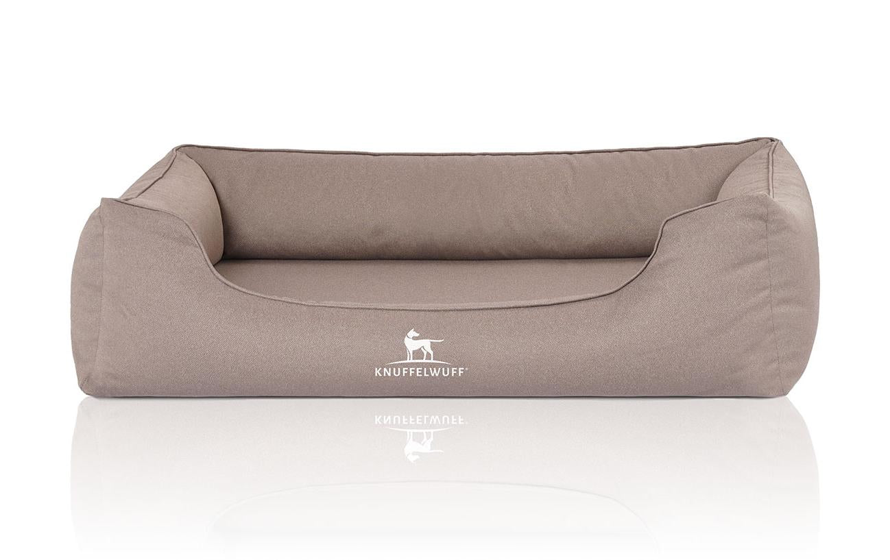 Knuffelwuff Ortho.Bett Leon Velour XXL 120x85cm, beige/grau