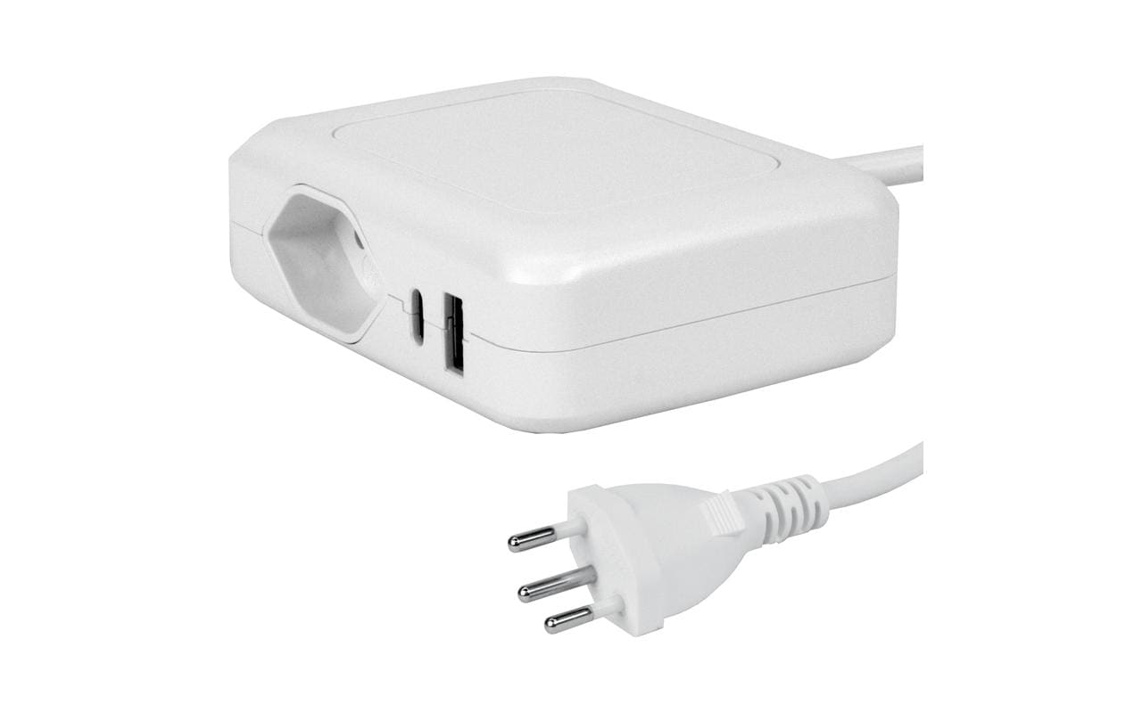 Steffen Ladestation IQ 1xT13 + 1x USB-A/C weiss, Kabellänge 1.5m