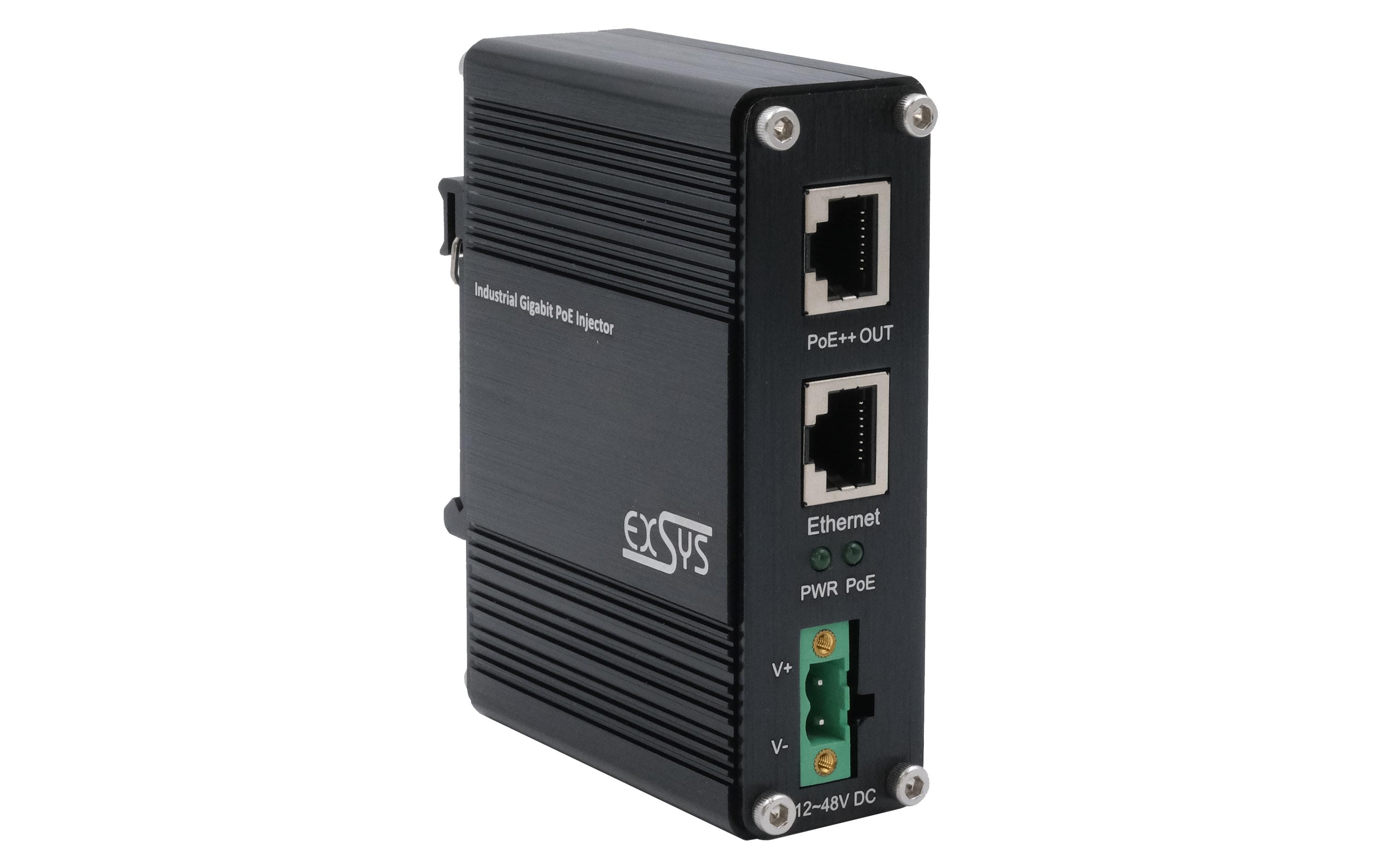EXSYS EX-60315, PoE++ Gigabit Injektor 90W -40°C bis +80°CExsys