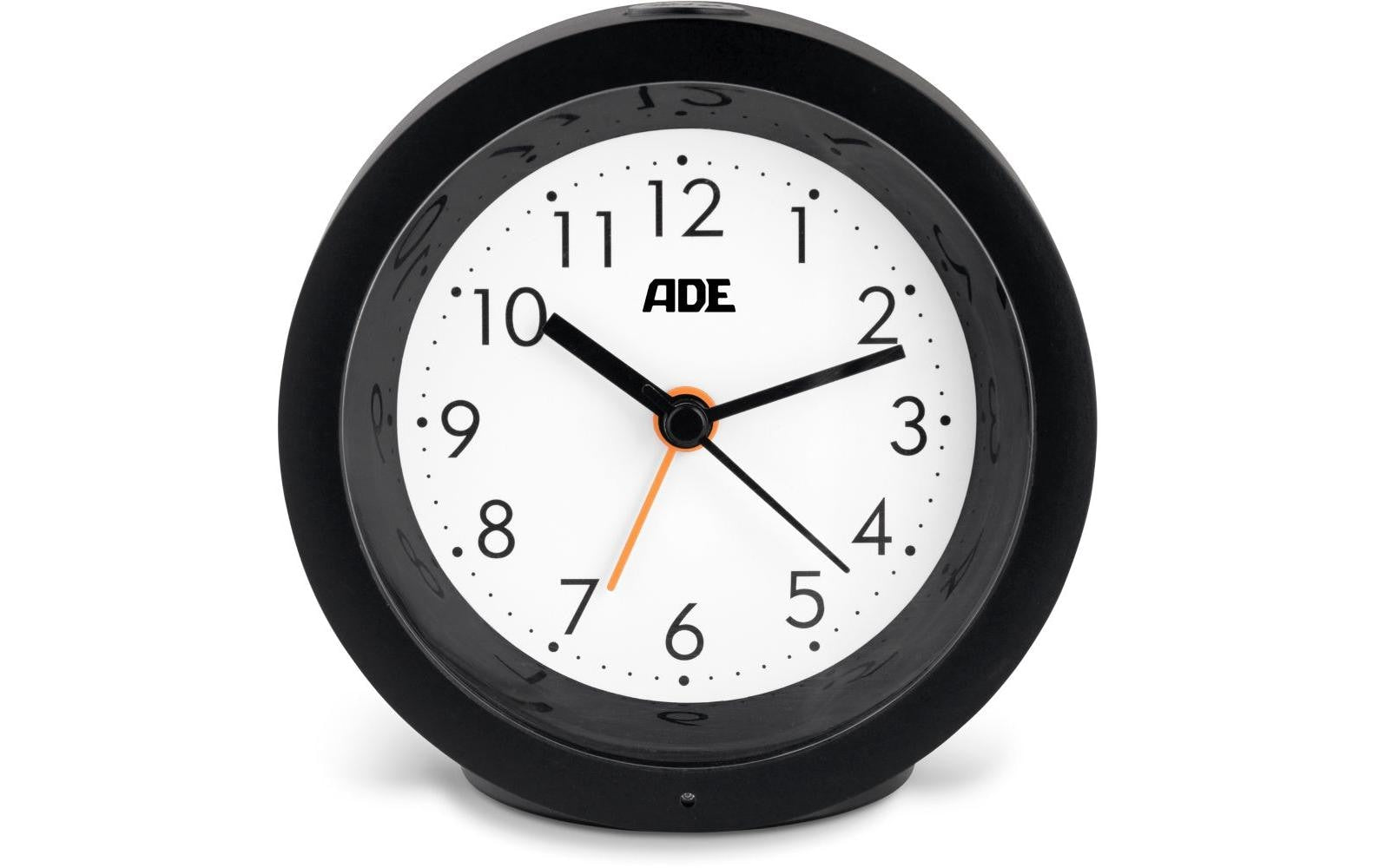 ADE anloger Wecker mit Nachtlicht-Sensor Schwarz, 10.5x3.8 cm (DxB)