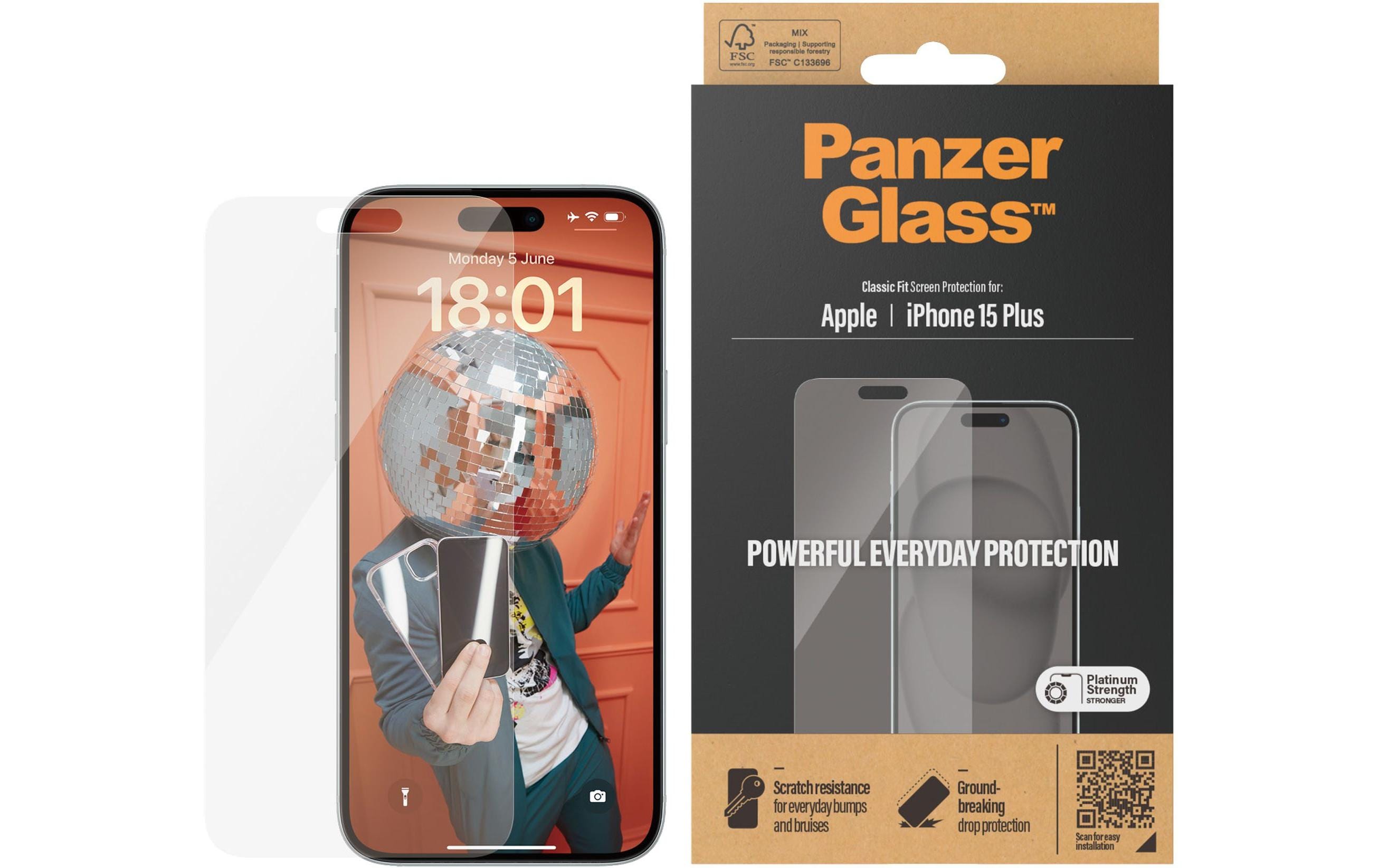 PanzerGlass Displayschutz, CF iPhone 15 Plus