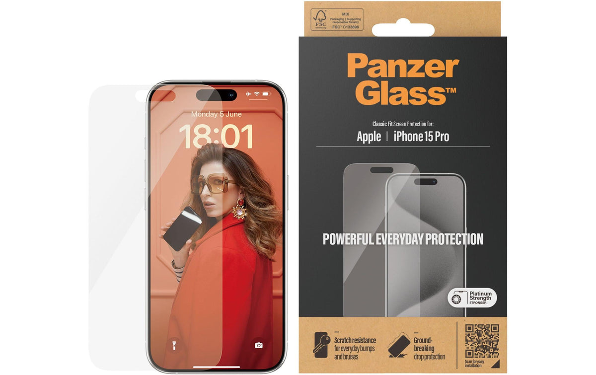 PanzerGlass Displayschutz, CF iPhone 15 Pro