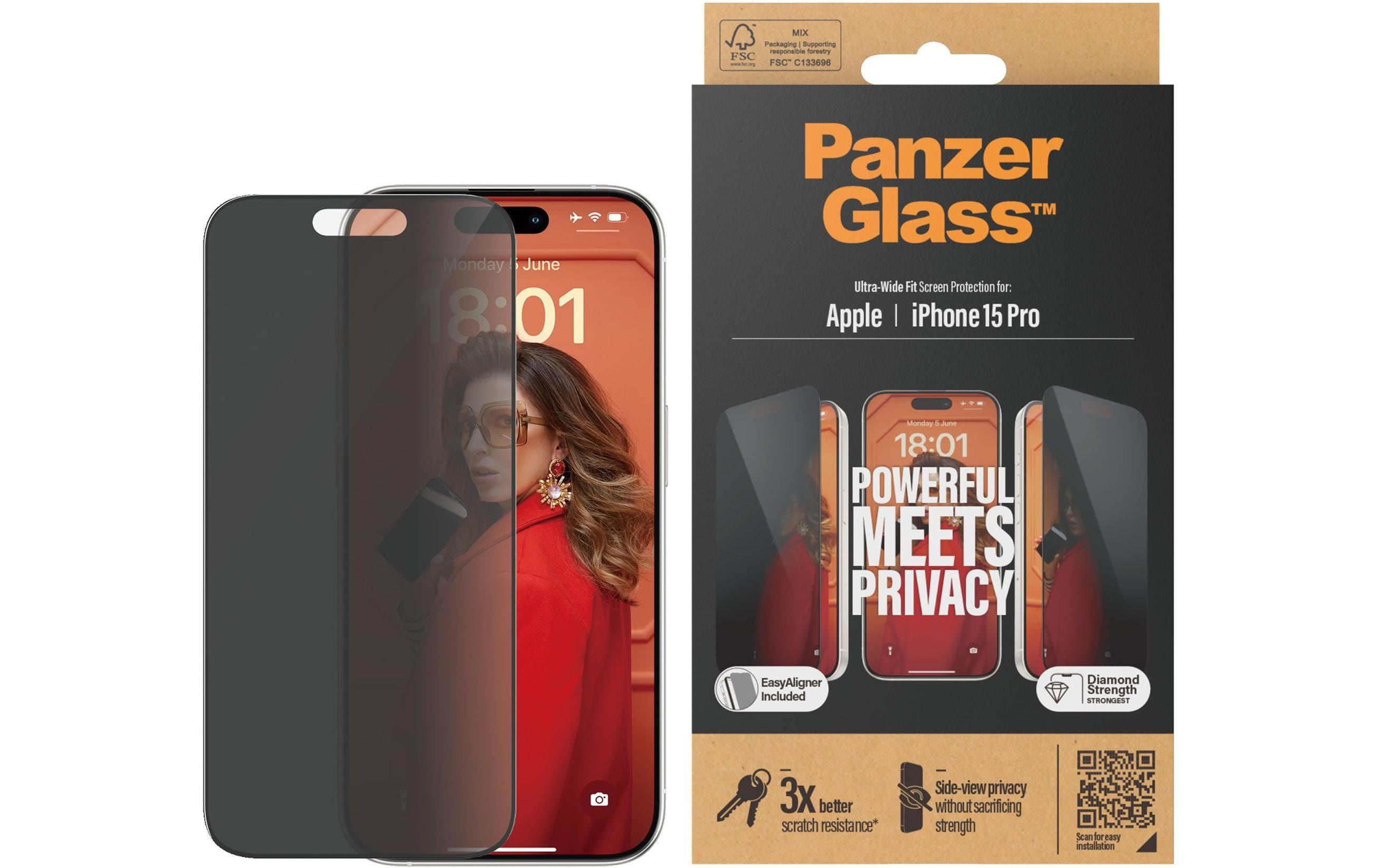 PanzerGlass Privacy, UWF, EA iPhone 15 Pro