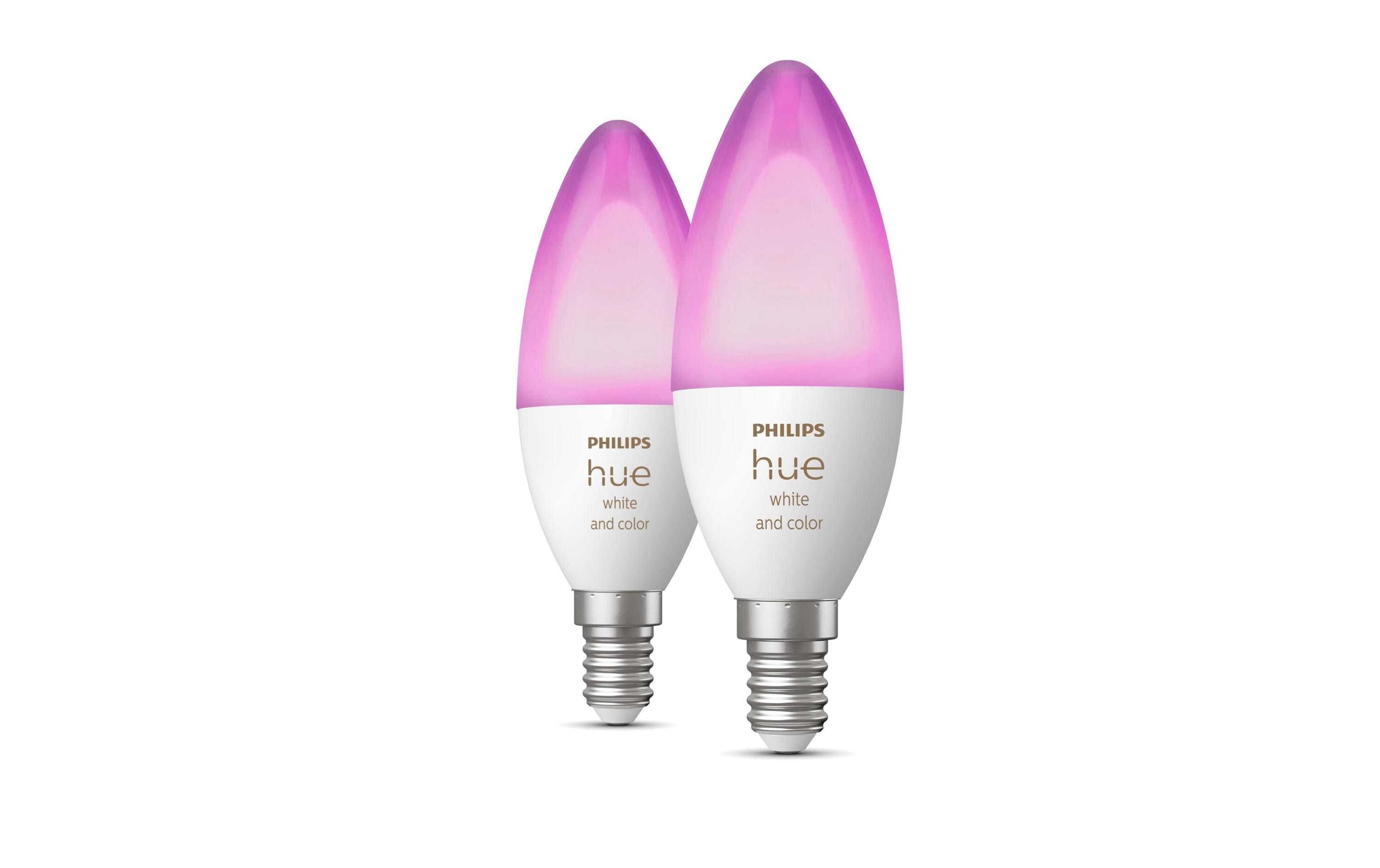 Philips Hue White & Col. Amb. Doppelpack E14 2x470lm