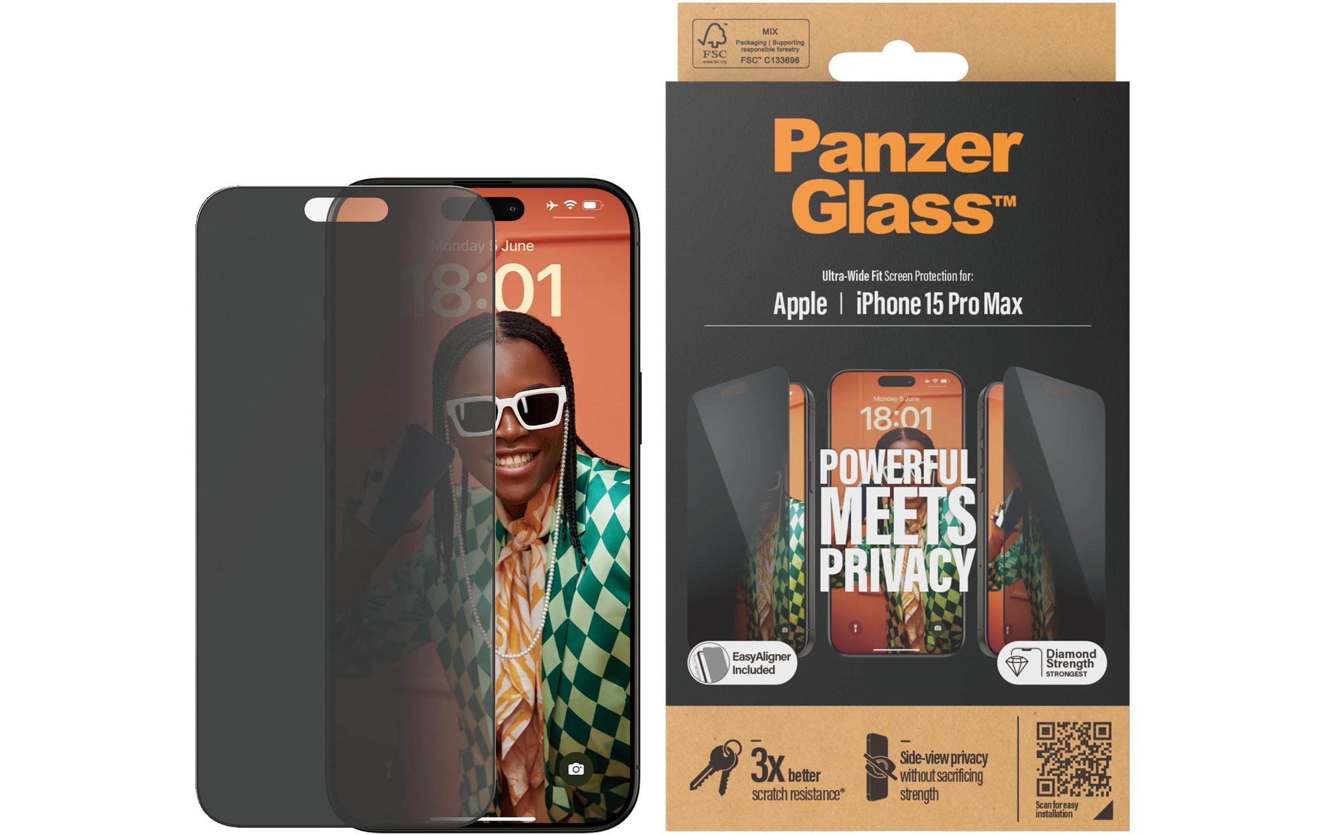 PanzerGlass Privacy, UWF, EA iPhone 15 Pro Max